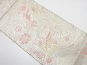 几帳に鳳凰・鴛鴦・花模様織り出し　袋帯